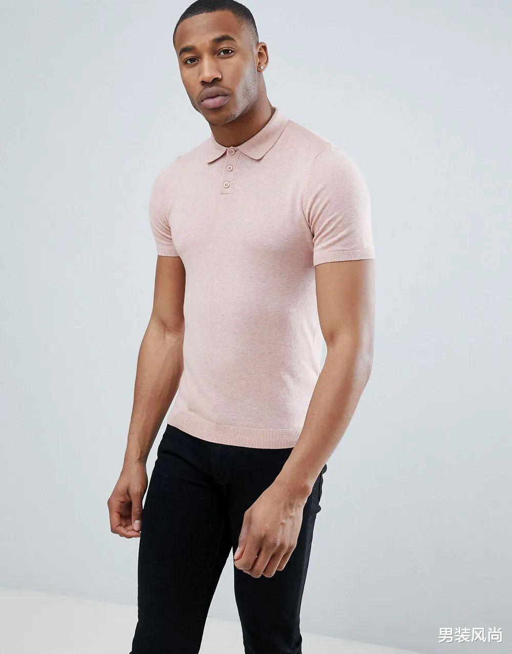 男士粉色系短袖polo衫搭配什么颜色裤子与鞋子，既显时尚潮流又显独特气质 图6
