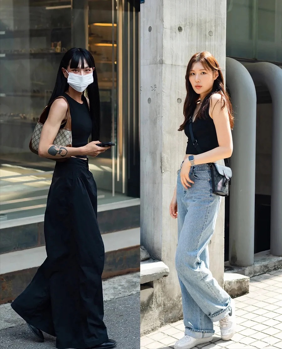 韩国女生真会穿，满街的基础色也不无聊，夏日街拍超有范儿！ 图4