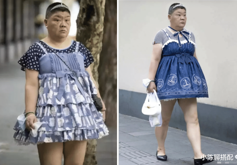 上海胖大妈50多岁扮嫩，留寸头穿萝裙，突然没有颜值，身材焦虑了 图8