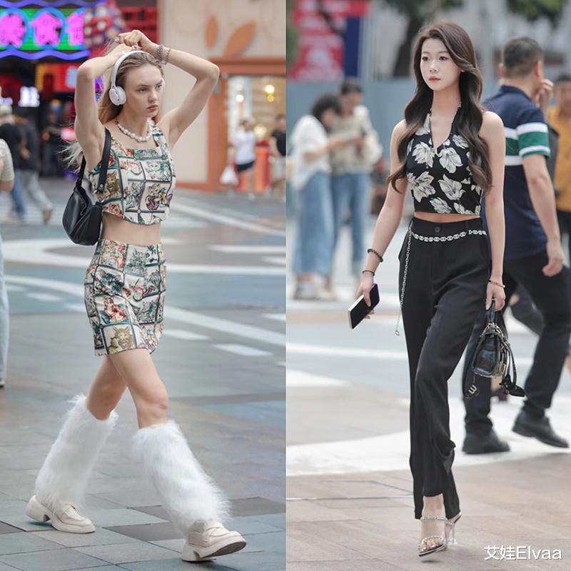 看了重庆街拍才发现：满大街都在穿“露腰装”，时髦显瘦回头率高 图6